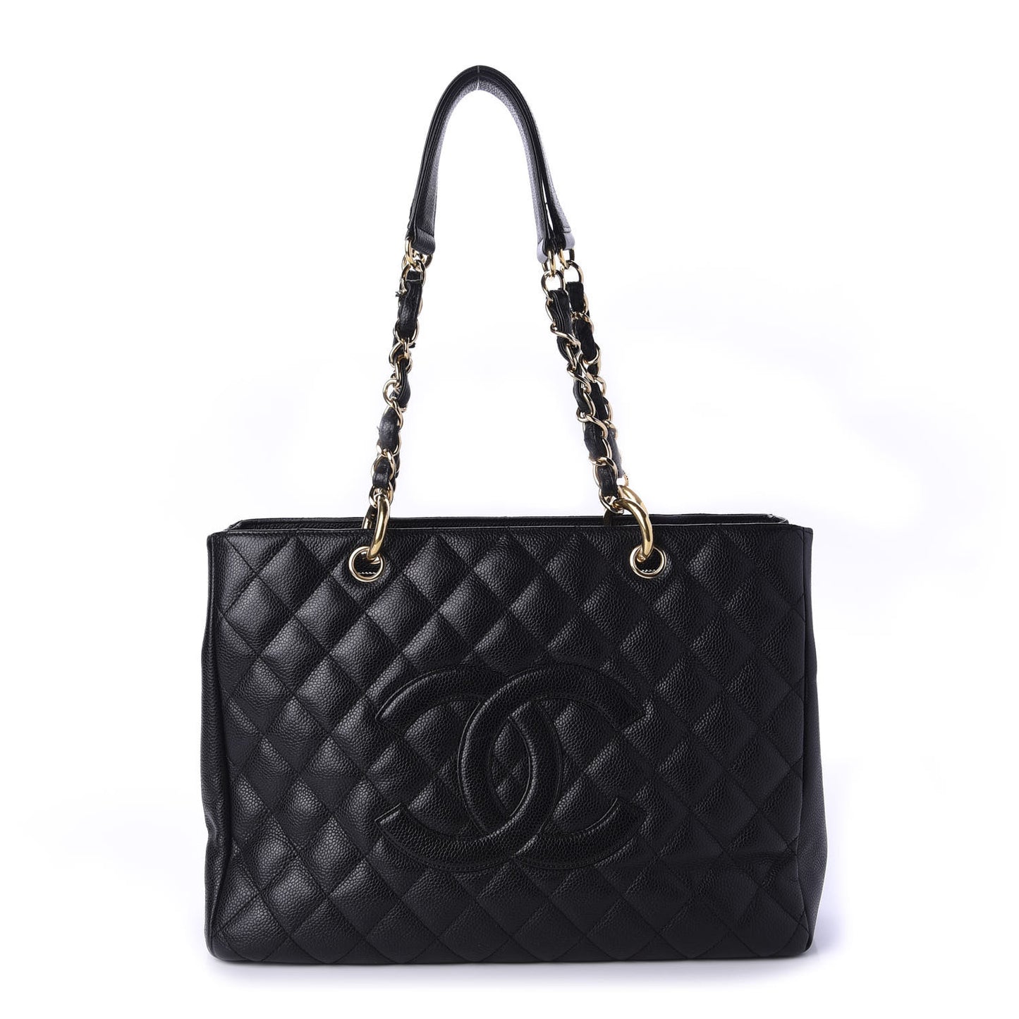 Caviar Quilted Grand Shopping Tote GST Black