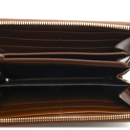 Gucci GG Supreme Monogram Cuoio Toscano Zip Around Wallet Beige Ebony Cuir 5 of 6