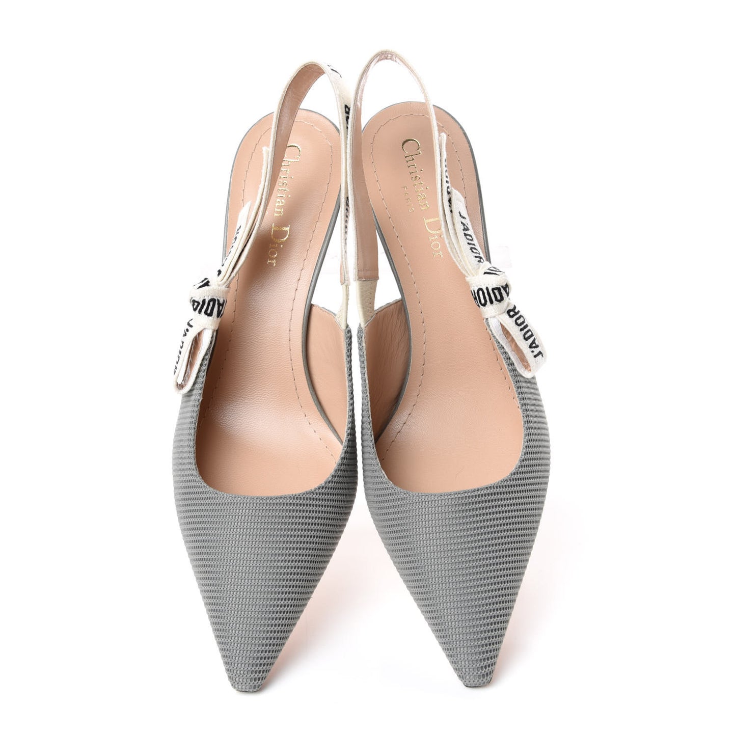 Technical Canvas Ribbon J Adior Slingback 65mm Pumps 40 Grey Stone