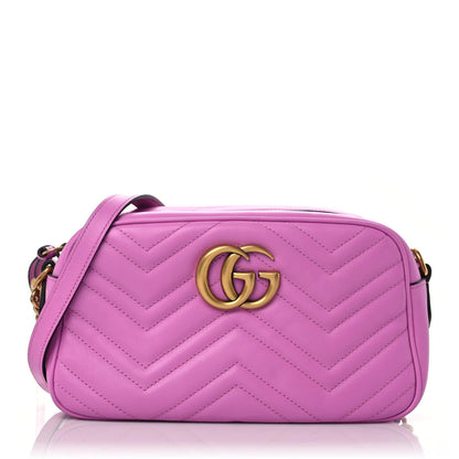 Gucci Calfskin Matelasse Small GG Marmont Chain Shoulder Bag Candy Mousse 1 of 11