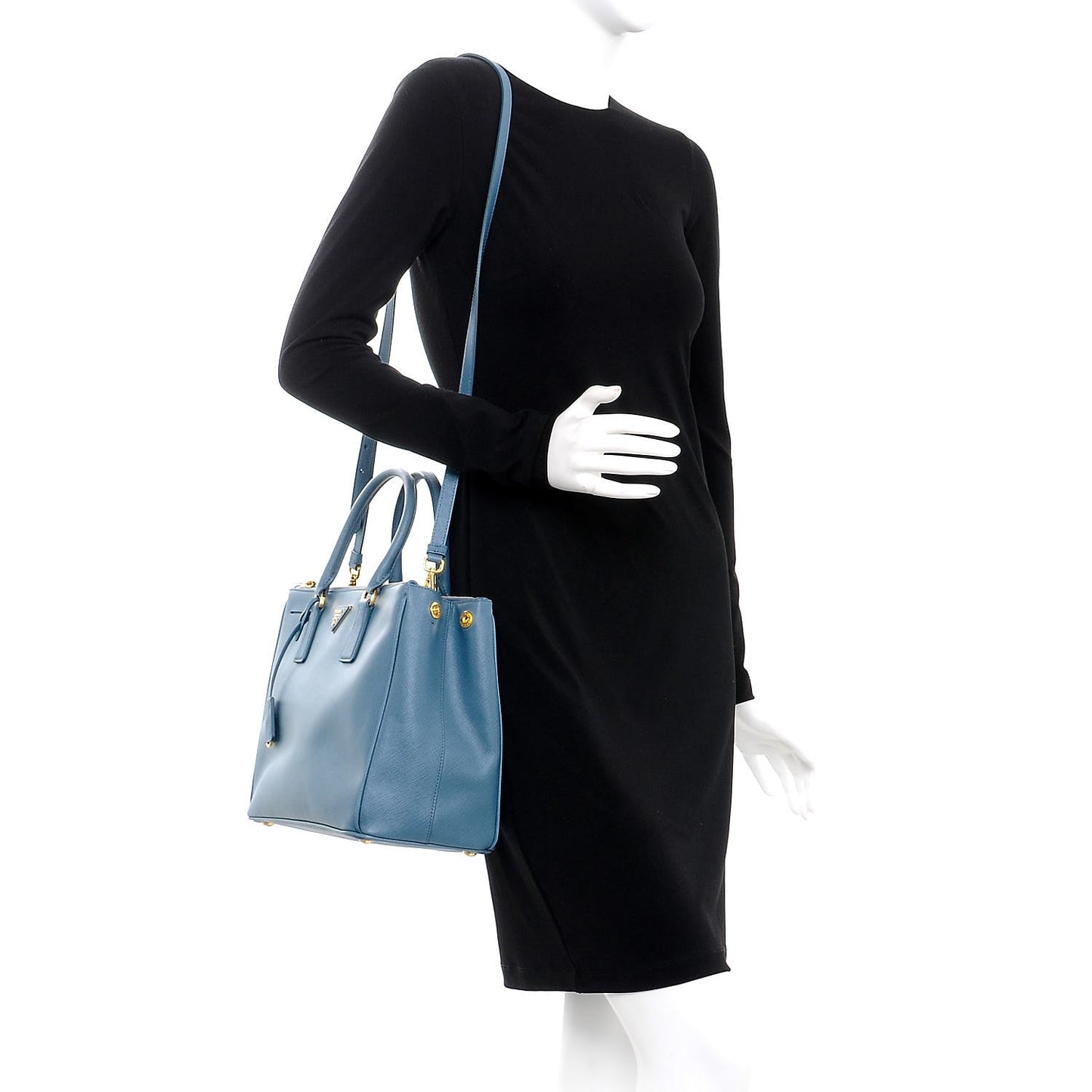 Saffiano Medium Galleria Double Zip Tote Aviazione
