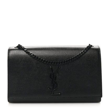 Saint Laurent Grain De Poudre Medium Classic Monogram Monochrome Kate Satchel Black 1 of 10