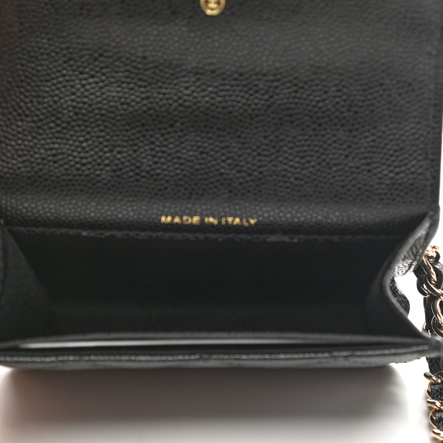 Caviar Quilted Mini Pearl On Top Coin Purse With Chain Black