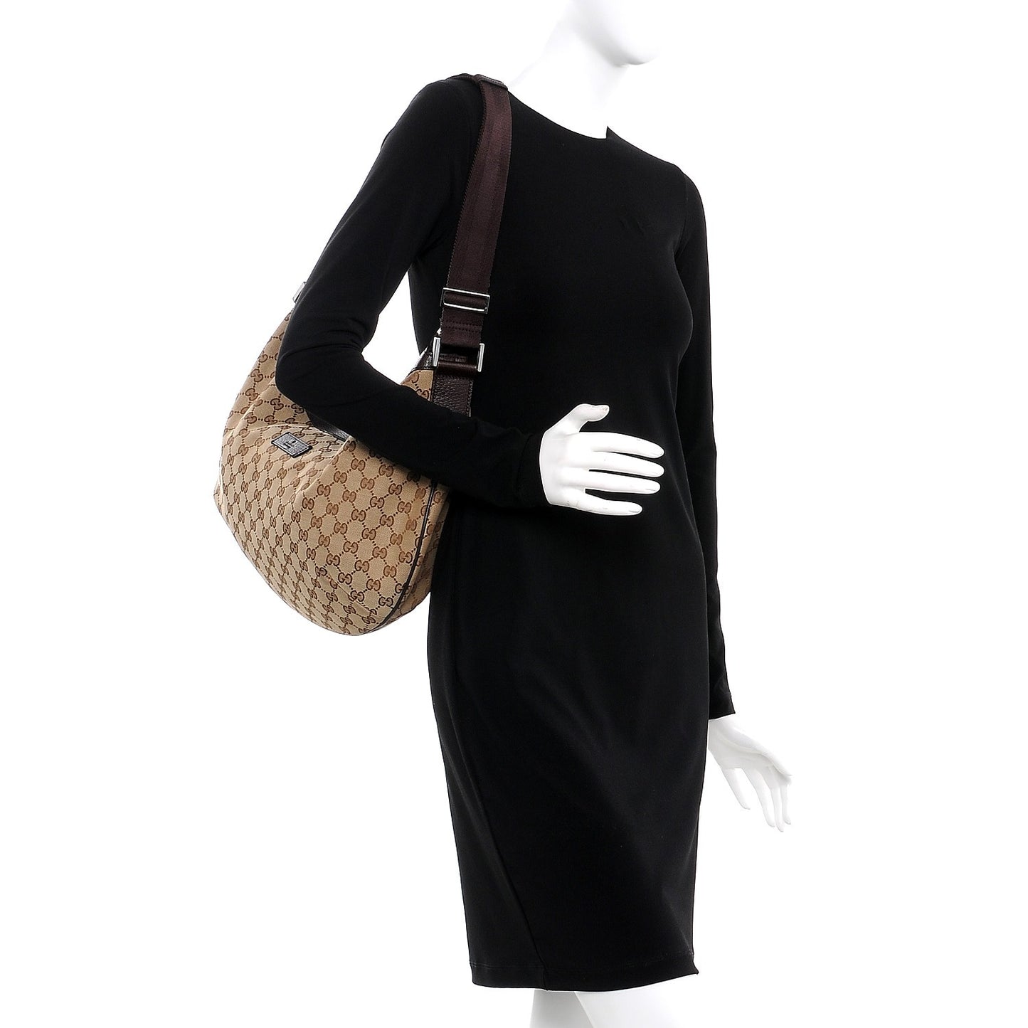 Monogram Medium Half Moon Hobo Dark Brown