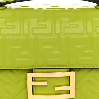 Fendi Nappa FF Embossed Small Midi Chain Baguette Wasabi 7 of 10