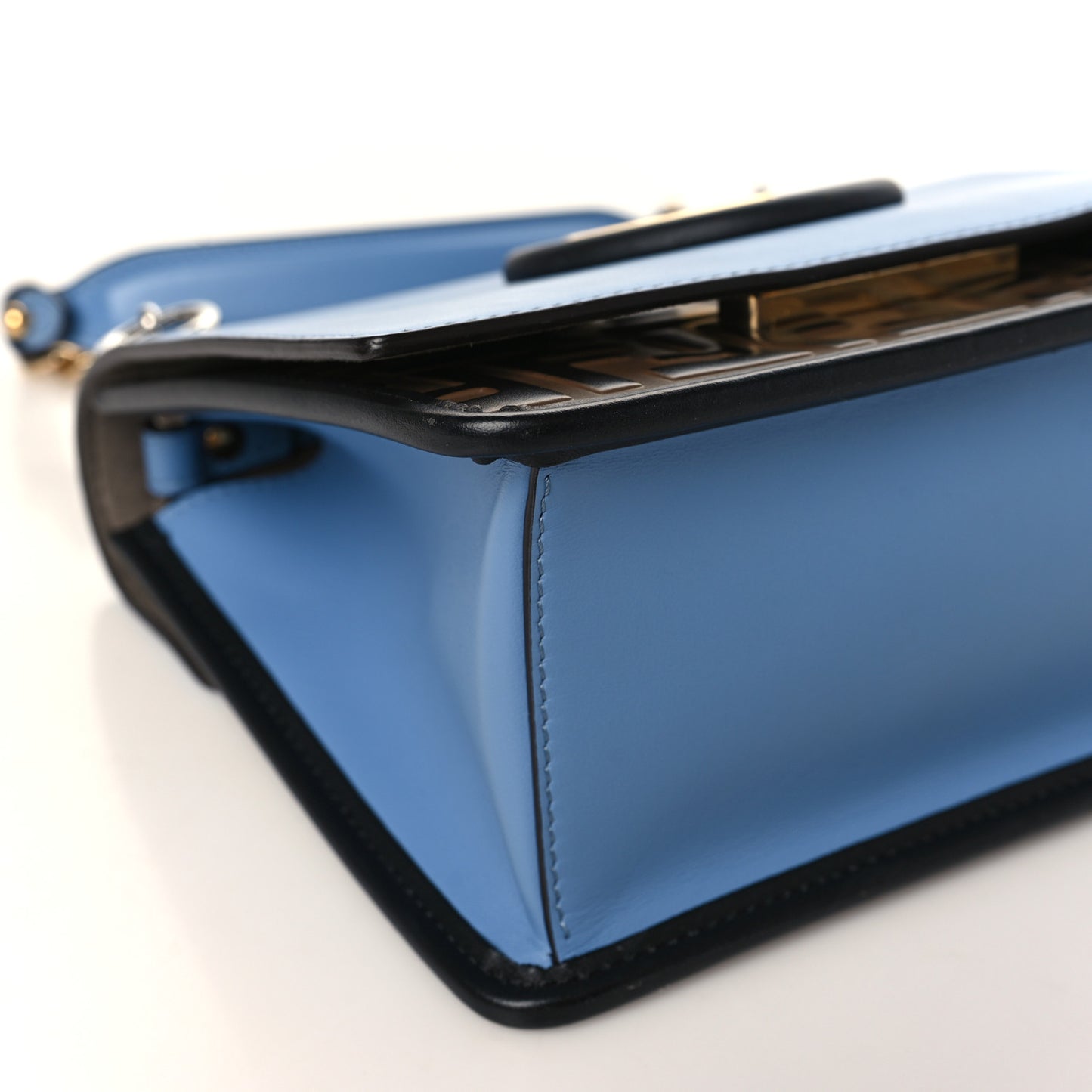 Vitello Century F is Fendi Bi-Color FF 1974 Embossed Small Kan I Shoulder Bag Nebula Maya Black