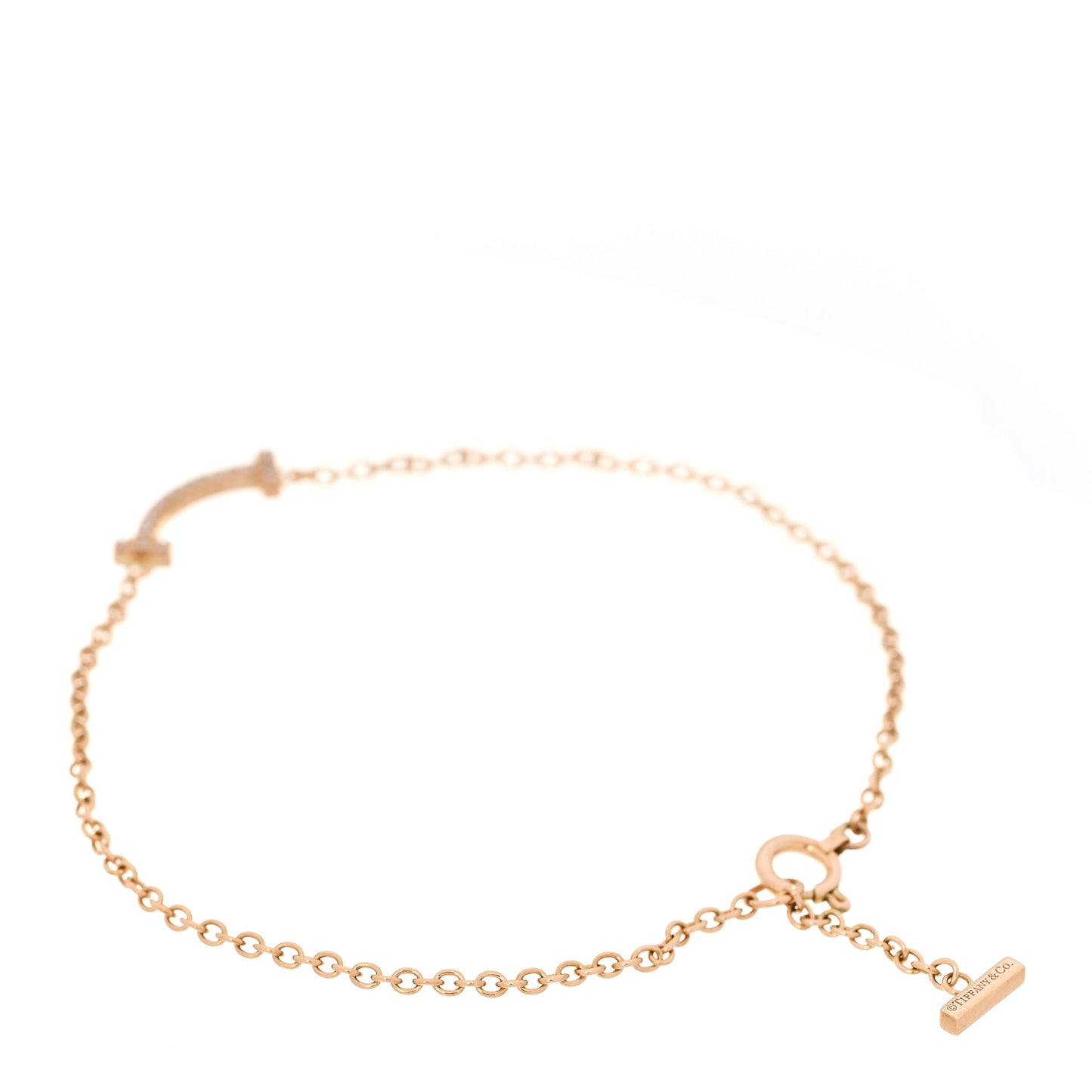 18K Rose Gold Diamond Mini T Smile Bracelet