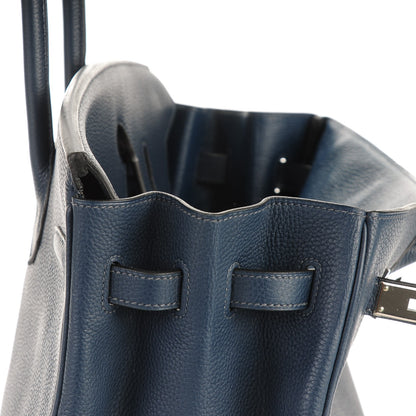 Hermes Taurillon Clemence Birkin 35 Bleu De Prusse 26 of 26