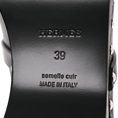 Hermes Calfskin Carlotta Mules 39 Black 8 of 11