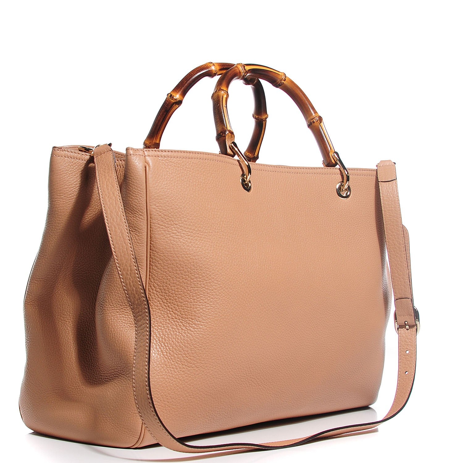 Gucci Cellarius Calfskin Large Bamboo Shopper Tote Camelia 3 of 9