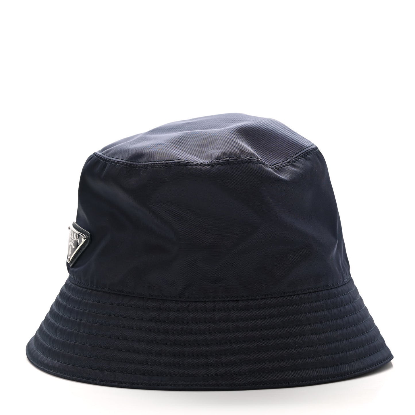 Re-Nylon Metal Triangle Logo Mens Bucket Hat L Navy