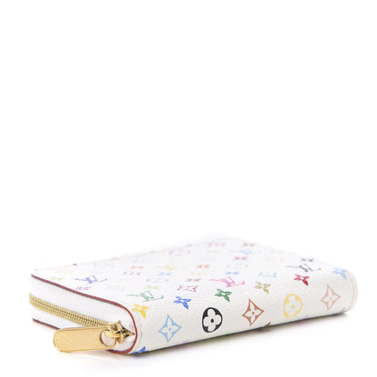Louis Vuitton Monogram Multicolor Zippy Coin Purse Wallet White Litchi 4 of 8