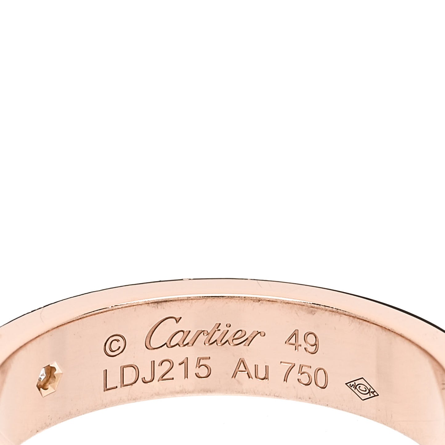 18K Pink Gold Diamond 4mm LOVE Wedding Band Ring 49 4.75