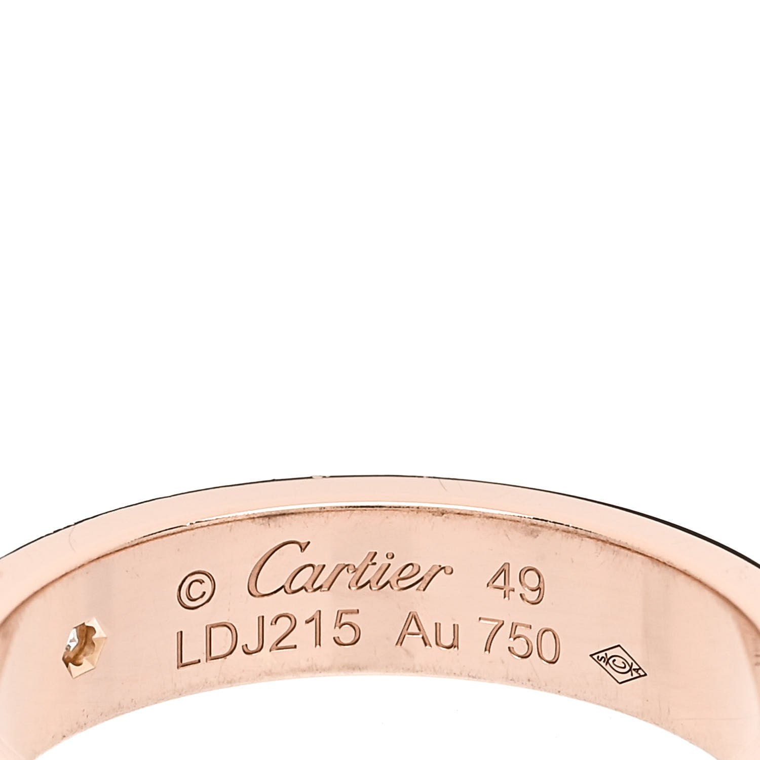 Cartier 18K Pink Gold Diamond 4mm LOVE Wedding Band Ring 49 4.75 4 of 5
