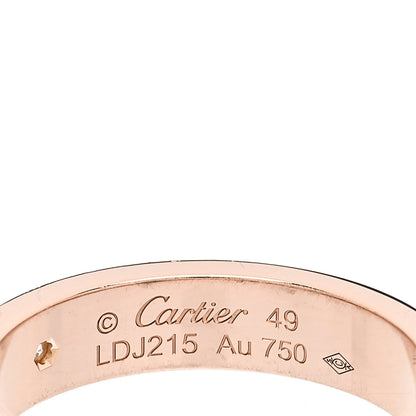 Cartier 18K Pink Gold Diamond 4mm LOVE Wedding Band Ring 49 4.75 4 of 5