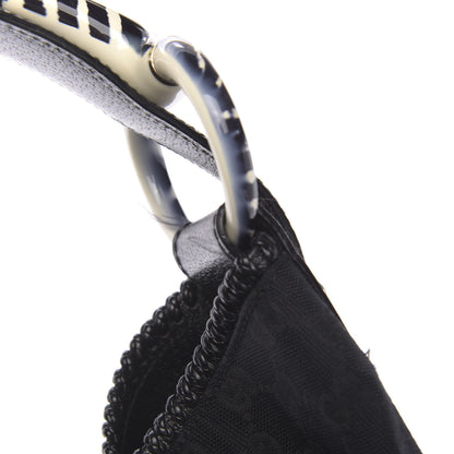 Gucci Monogram Large Zebra Horsebit Chain Hobo Black 11 of 17