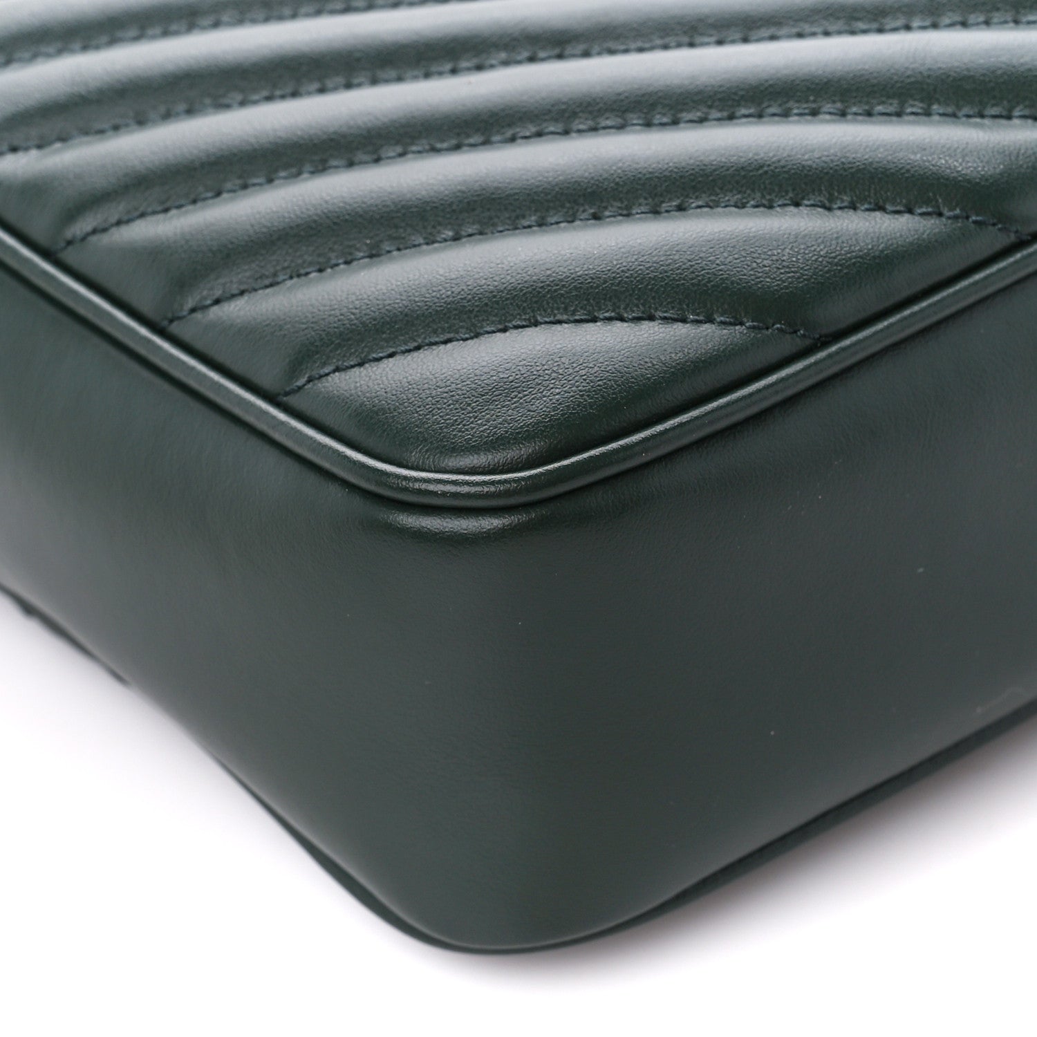 Saint Laurent Calfskin Matelasse Monogram Lou Camera Bag Vert Fonce 9 of 10