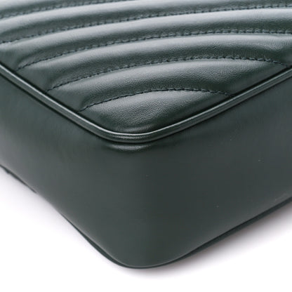 Saint Laurent Calfskin Matelasse Monogram Lou Camera Bag Vert Fonce 9 of 10