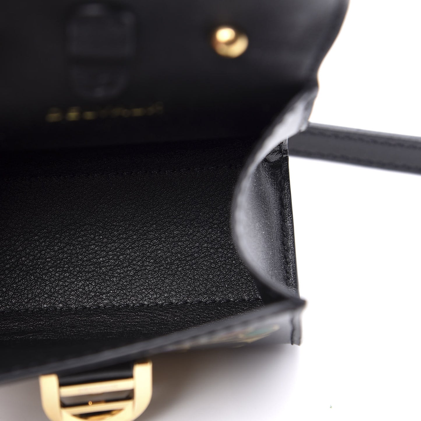 Calfskin Print Byzantine Brillant Charm Strap Black