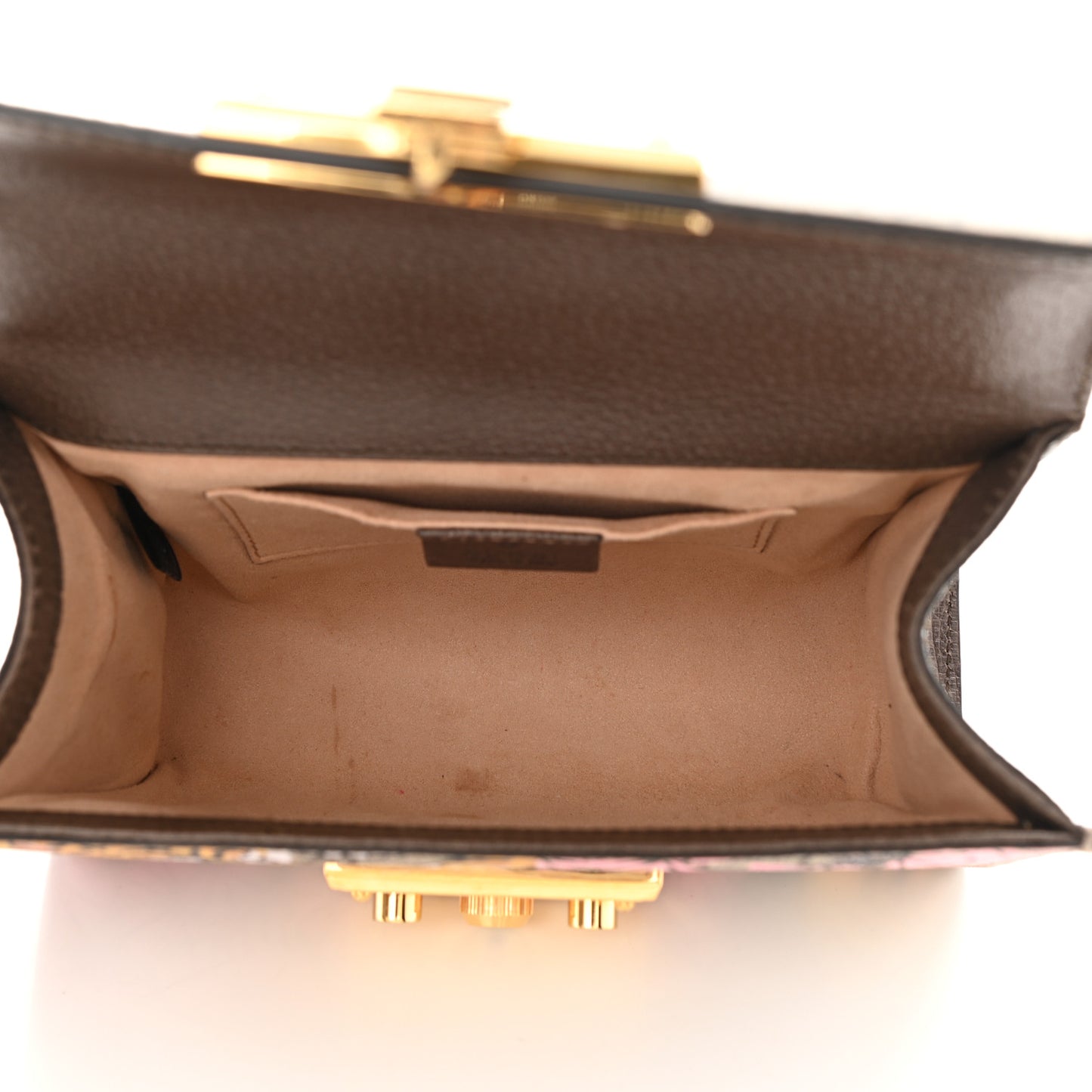 GG Supreme Monogram Bengal Small Padlock Shoulder Bag Beige Pink