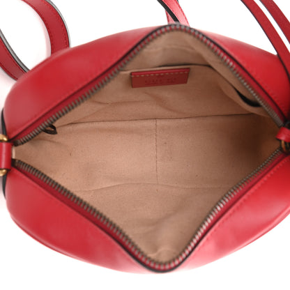 Gucci Calfskin Matelasse Mini GG Marmont Chain Shoulder Bag Hibiscus Red 5 of 10