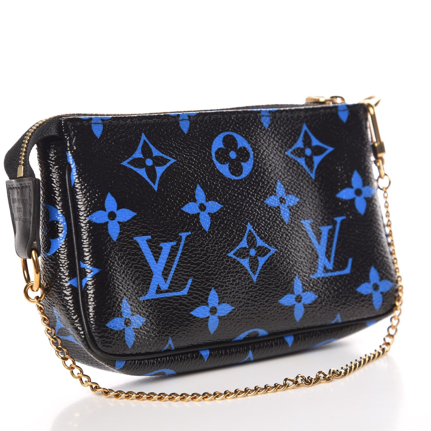 Louis Vuitton Colored Monogram Mini Pochette Accessories Blue Black 3 of 9