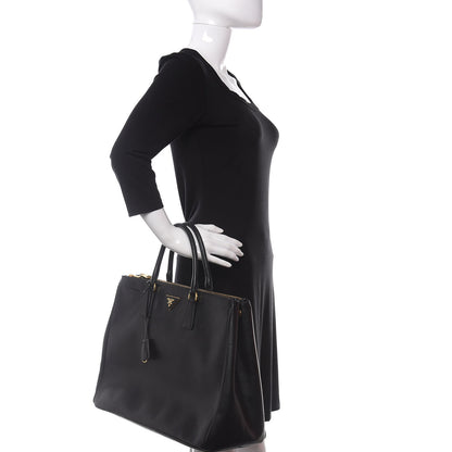 Prada Saffiano Lux Extra Large Galleria Double Zip Tote Black 2 of 14