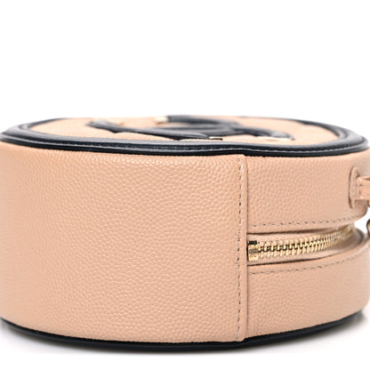 Chanel Caviar Quilted Round Filigree Crossbody Beige Black 10 of 10