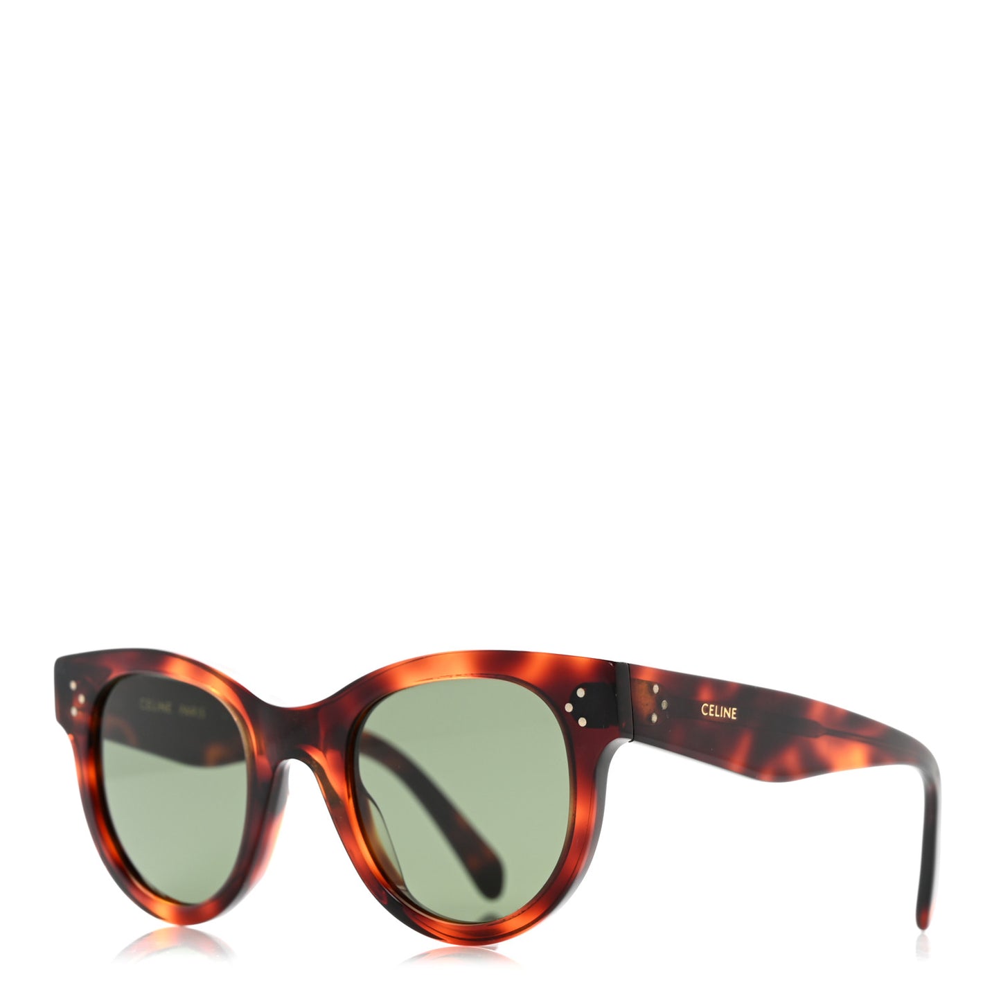 Acetate Studded Mineral Round Sunglasses CL40031N Tortoise