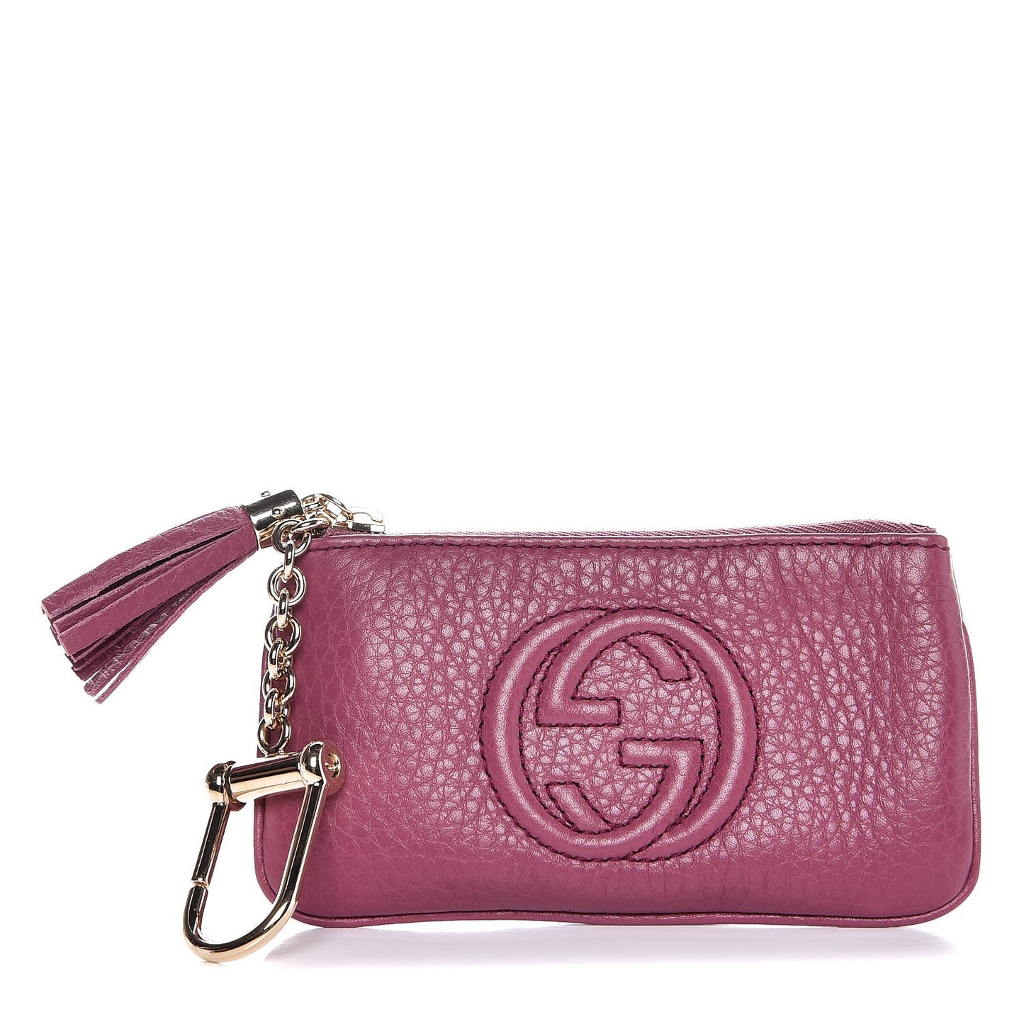 Pebbled Calfskin Soho Key Case Peonia Flower
