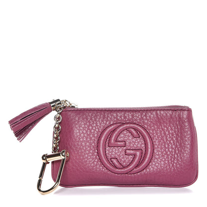 Gucci Pebbled Calfskin Soho Key Case Peonia Flower 1 of 8