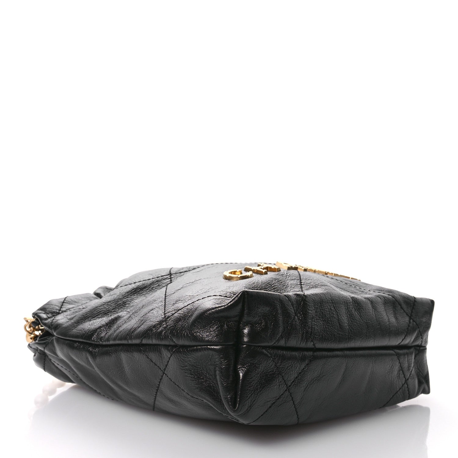 Chanel Shiny Crumpled Calfskin Quilted Pearl Mini Chanel 22 Black 4 of 10