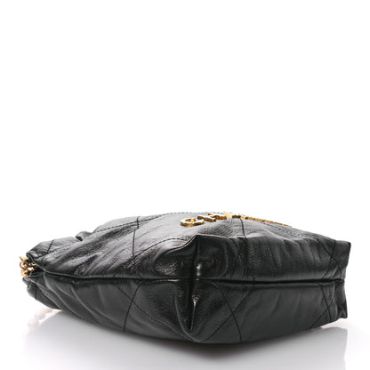 Chanel Shiny Crumpled Calfskin Quilted Pearl Mini Chanel 22 Black 4 of 10