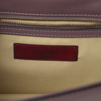 Valentino Garavani Vitello Medium Glam Lock Rockstud Flap Dark Mauve 5 of 12