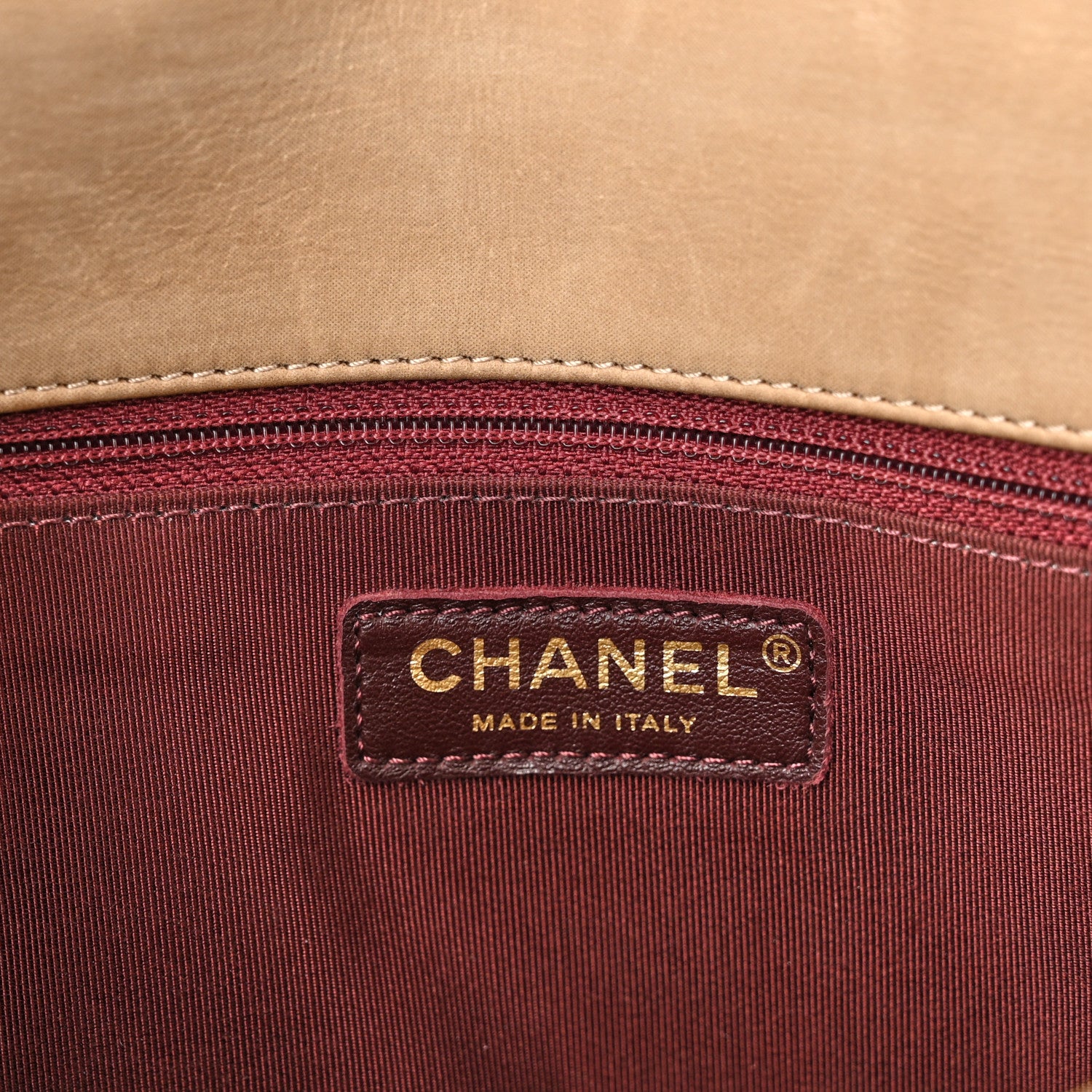 Chanel Iridescent Calfskin Jumbo Happy Stitch Flap Beige 6 of 11