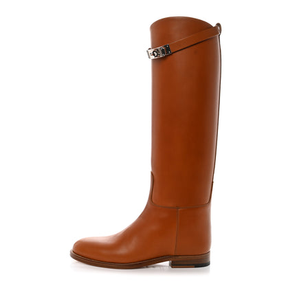 Hermes Heritage Calfskin Kelly Jumping Boots 36.5 Naturel 1 of 8