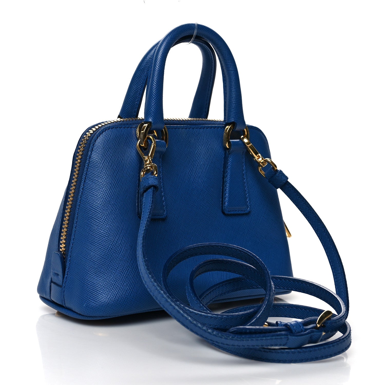 Prada Saffiano Lux Mini Promenade Tote Azzurro 3 of 9