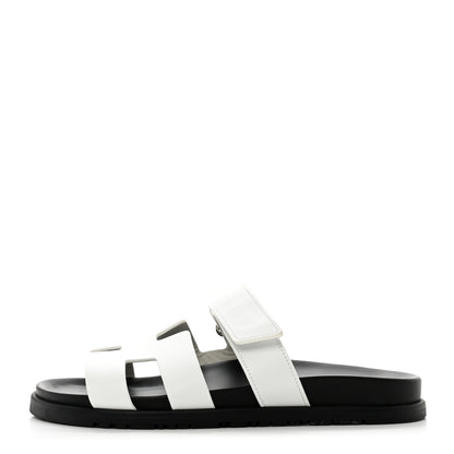 Hermes Calfskin Womens Chypre Sandals 40 White 1 of 10