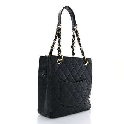 Chanel Caviar Quilted Petit Shopping Tote PST Black 2 of 8