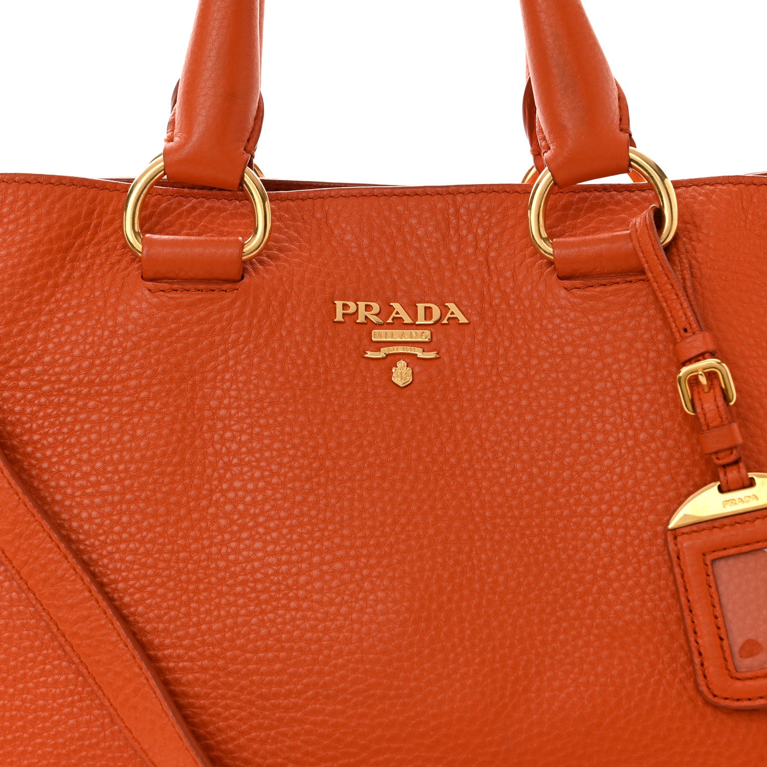 Prada Vitello Daino Shopping Tote Papaya 7 of 11