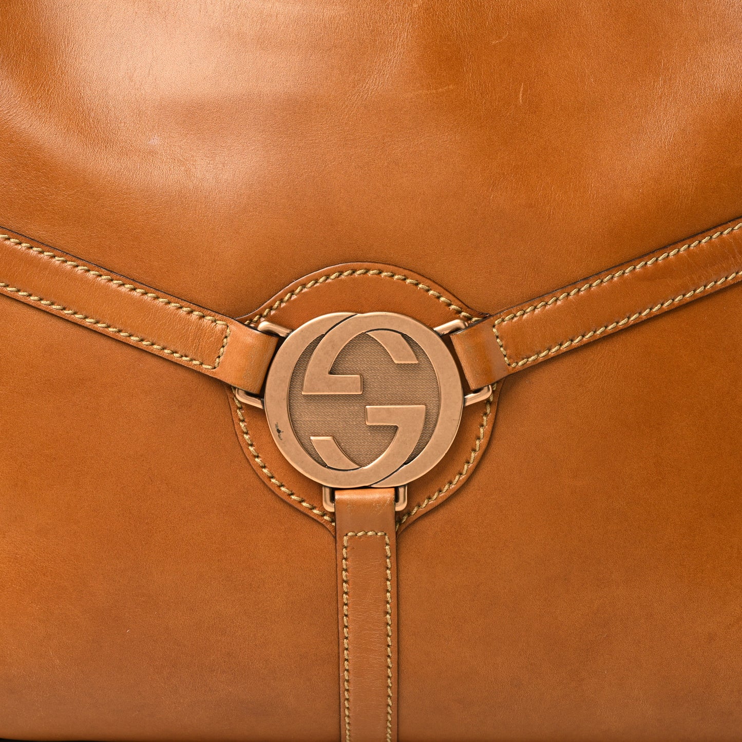 Calfskin GG Reins Hobo Tan