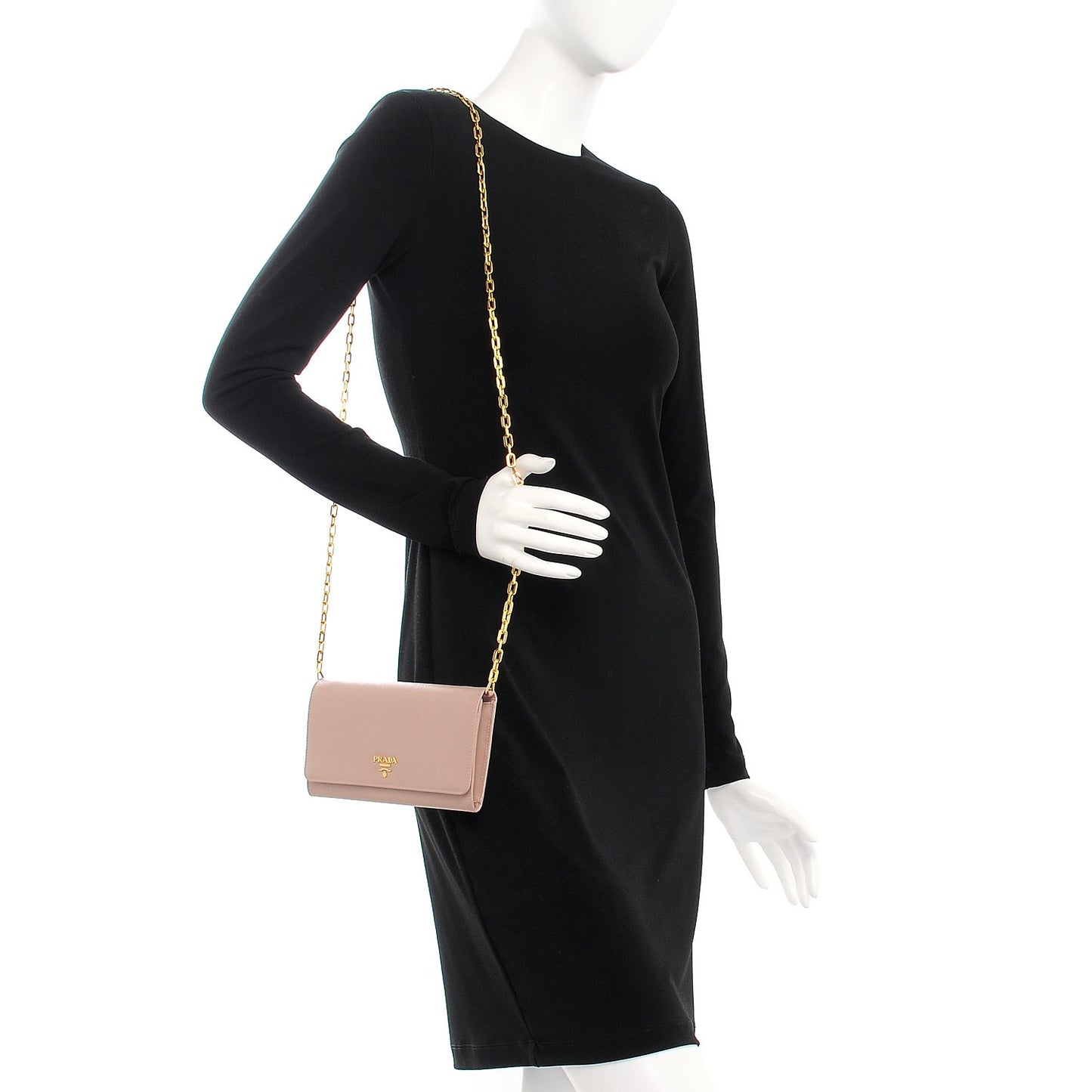 Saffiano Metal Large Chain Wallet Cammeo