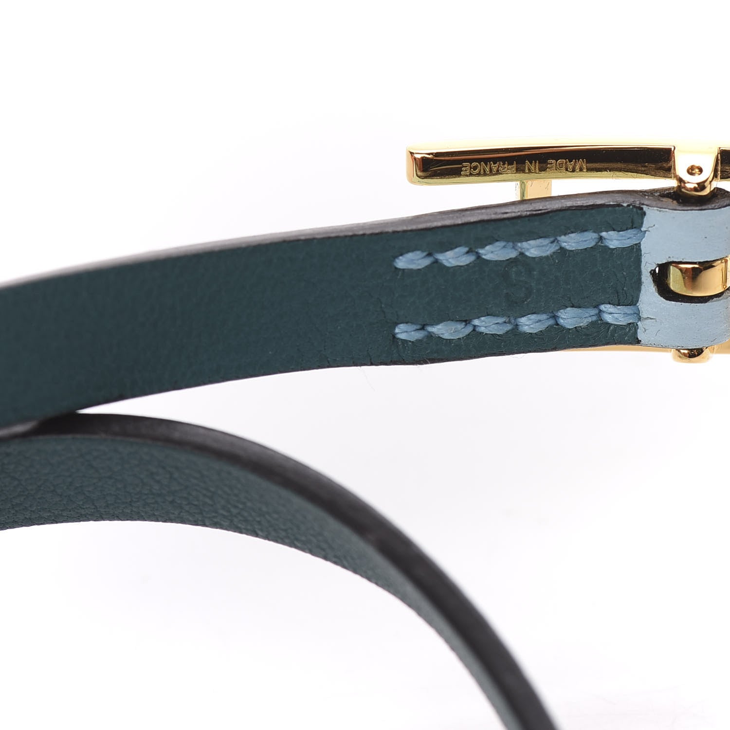 Hermes Epsom Swift Behapi Double Tour Bracelet S Bleu Atoll Malachite 5 of 7