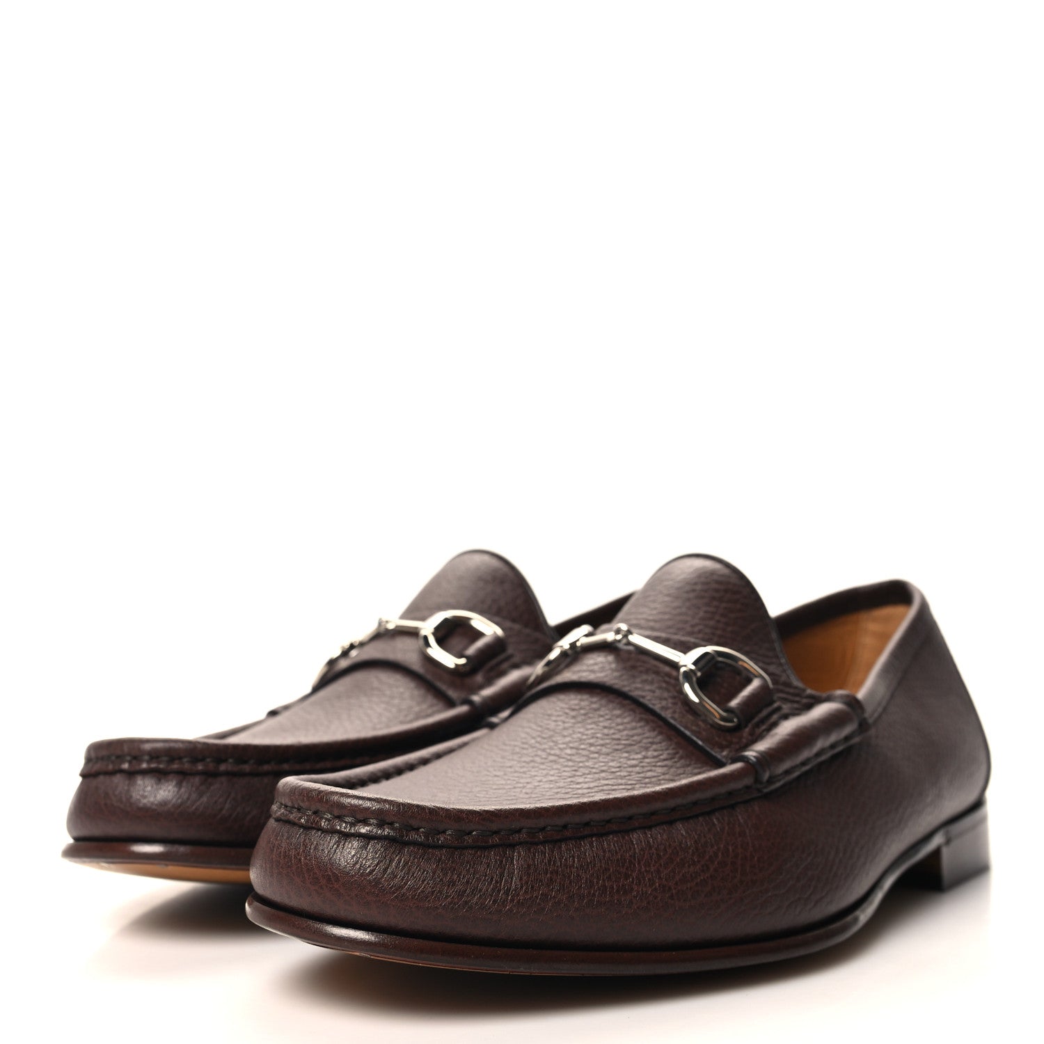 Gucci Road Calfskin Mens Horsebit Loafers 7.5 Brown 3 of 8