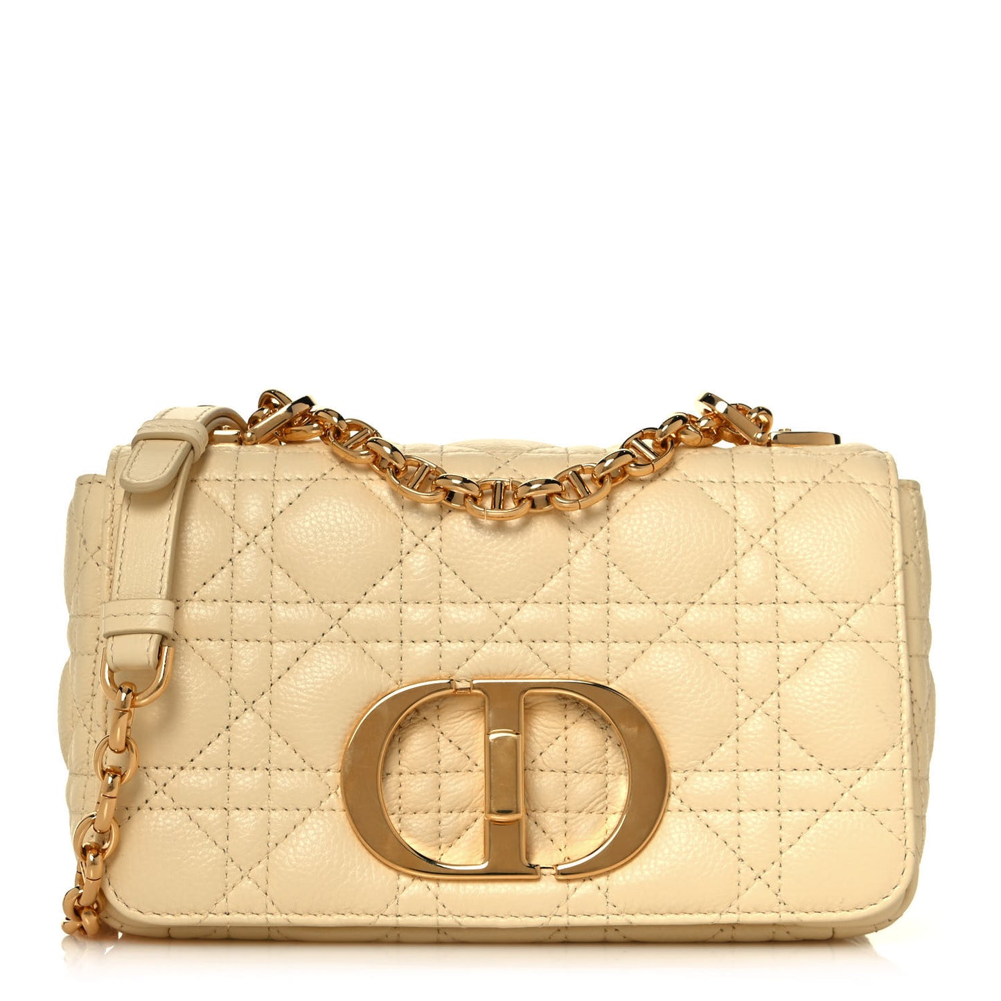 Calfskin Cannage Small Caro Bag Pale Yellow