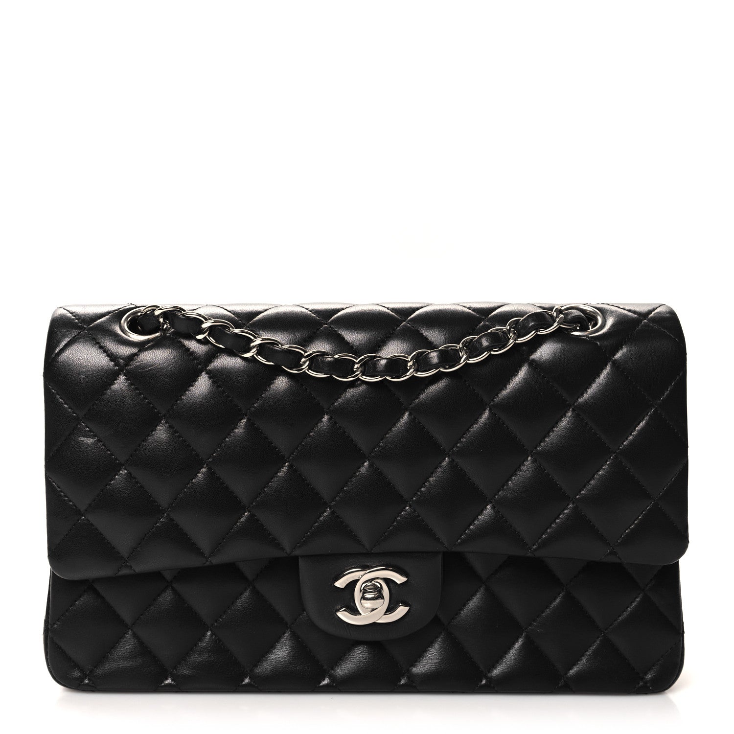 Chanel Lambskin Quilted Medium Double Flap Black 1 of 10