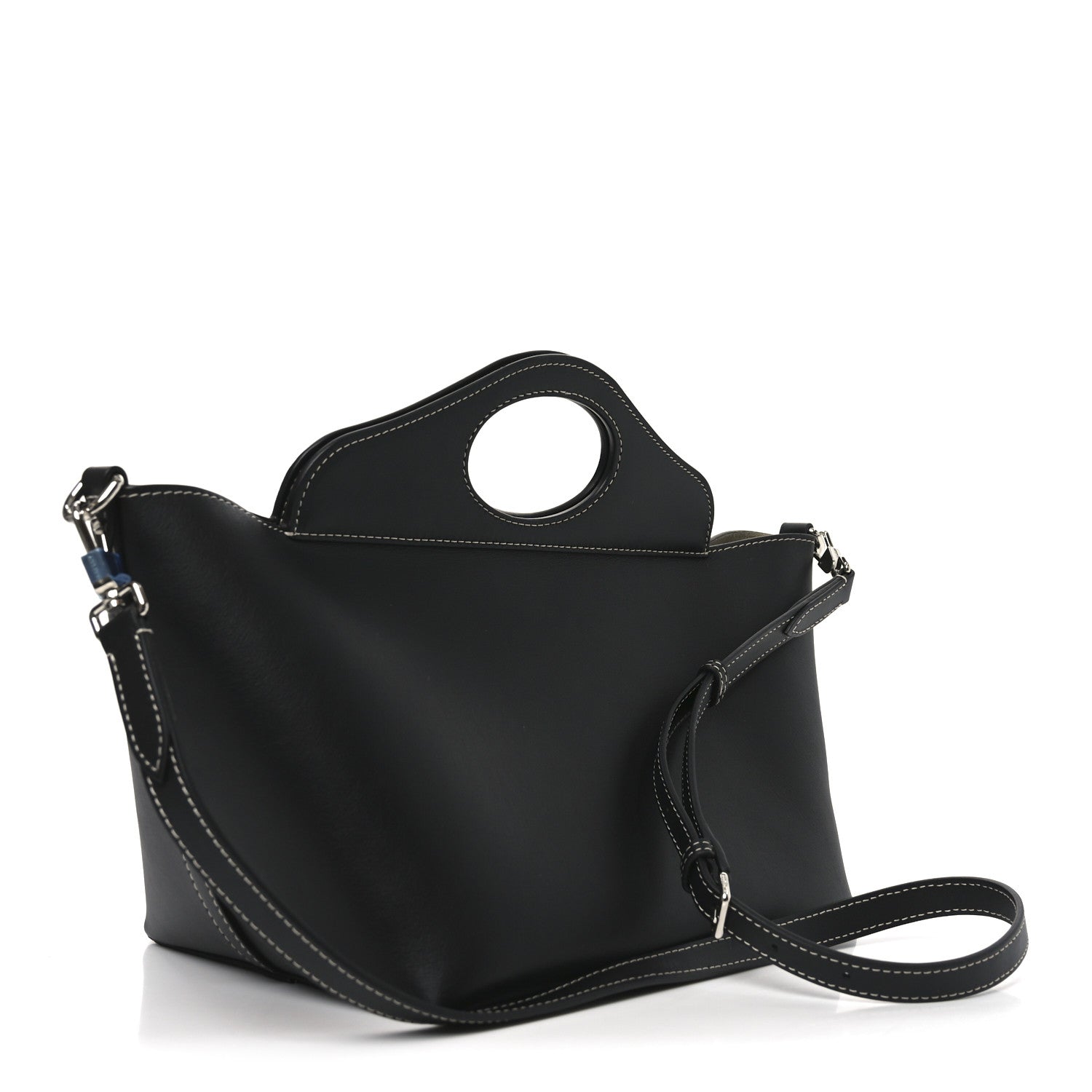 Burberry Soft Calfskin Small Pocket Tote Bag Black 3 of 9