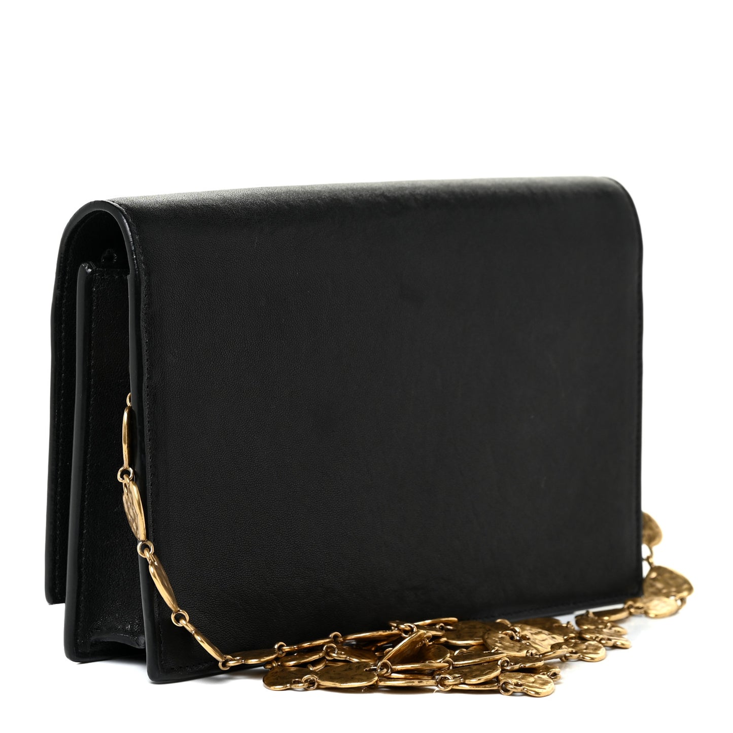 Smooth Calfskin Classic Monogram Kate Heart Tassel Heart Chain Wallet Black