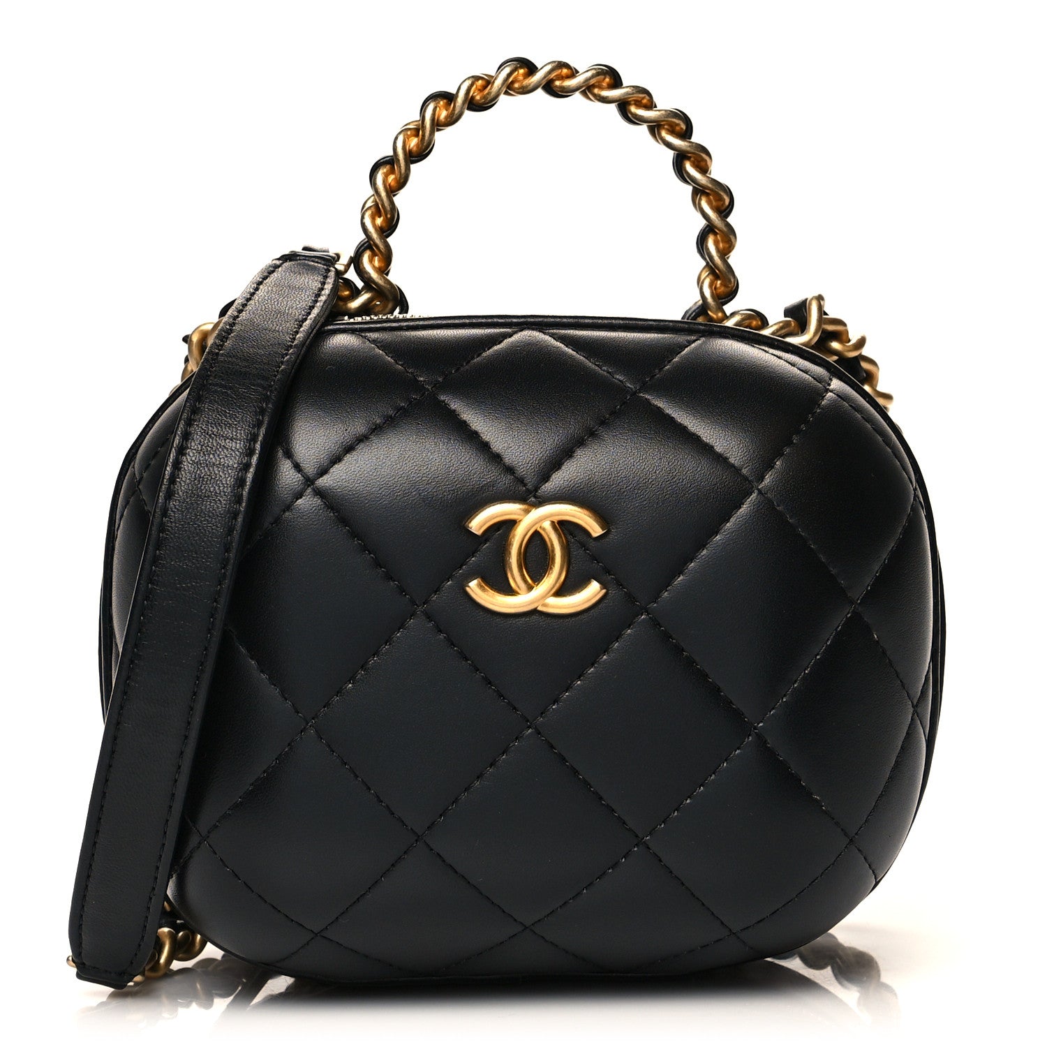 Chanel Lambskin Quilted Small CC Bubble Vanity Case With Chain Black 1 of 9