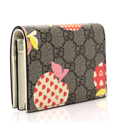 Gucci GG Supreme Monogram Les Pommes Card Case Wallet Beige Multicolor Mystic White 3 of 7